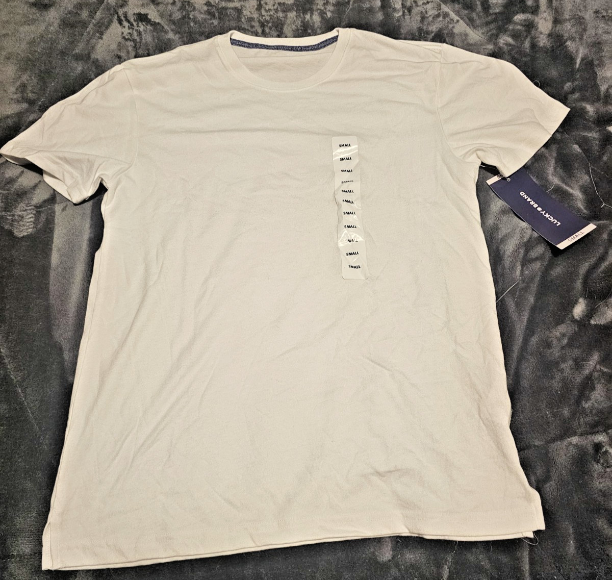 T-Shirt White Short Sleeve Ultra Soft Fit Men Small By Lucky Brand Retails 49.50