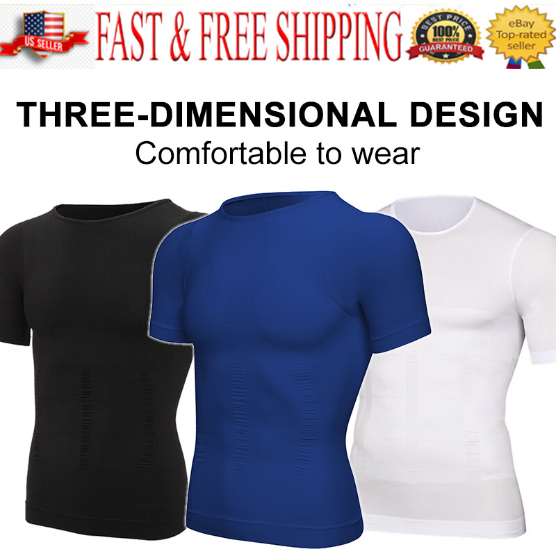 Men Compression Slimming Body Shaper Gynecomastia T-shirt Posture Corrector Vest