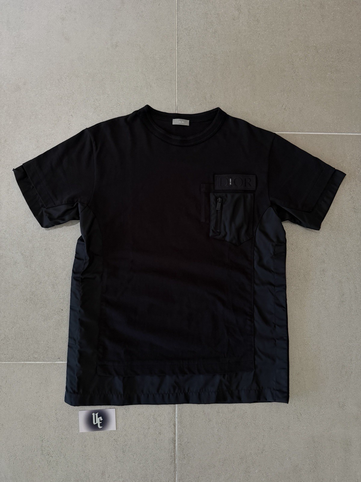 Dior X Sacai Black Cotton & Nylon Embroidered Patch T-Shirt M Mint Condition