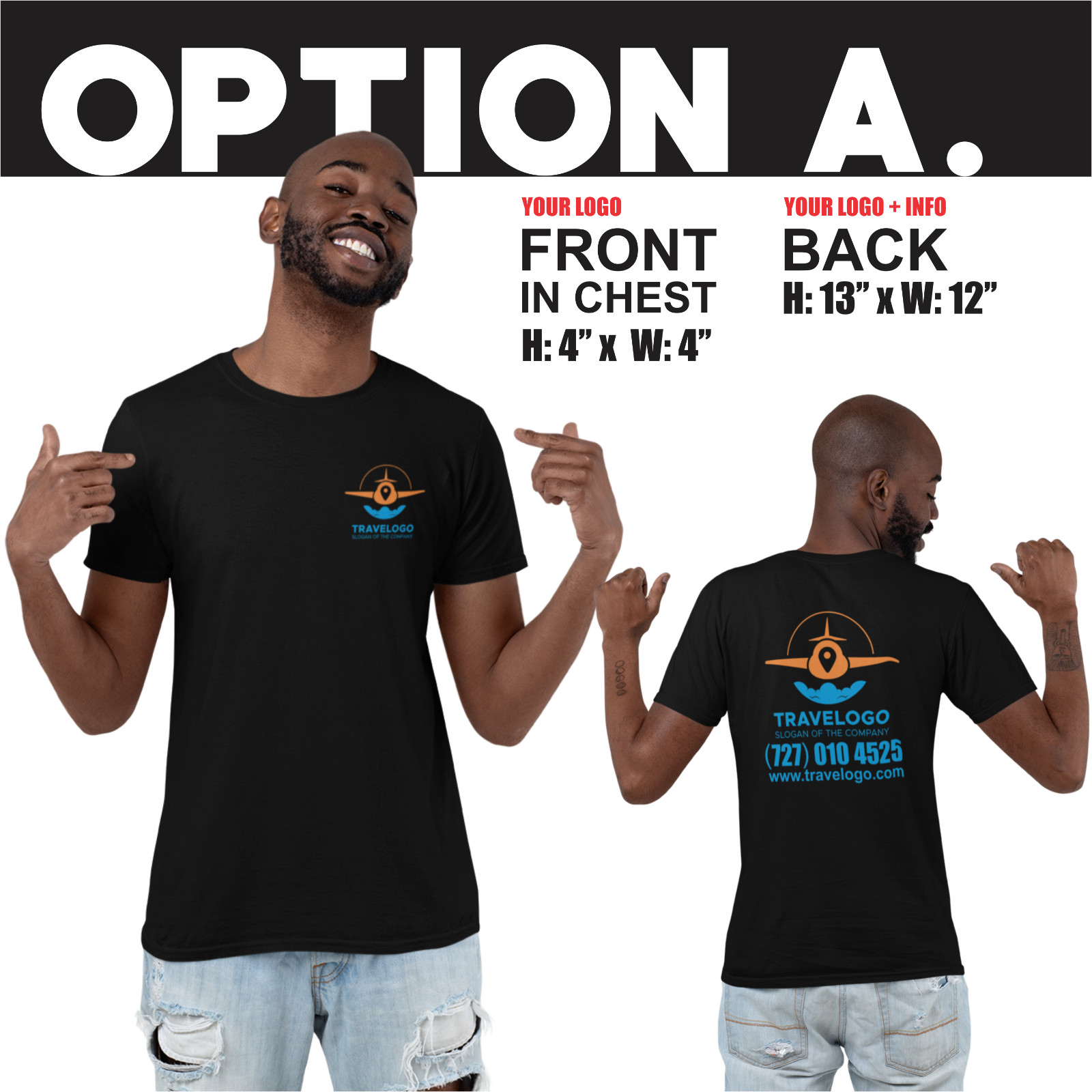 Screen Printed 24 T-Shirt /2 Colors Front + 2 Colors Back/ 100% preshrunk cotton