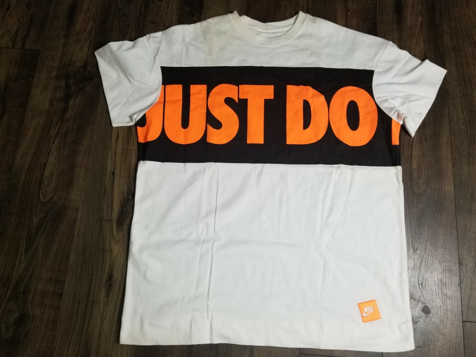 Nike Men’s Sz XXL Just Do It Center Spellout Swoosh Heavyweight T Shirt Distress
