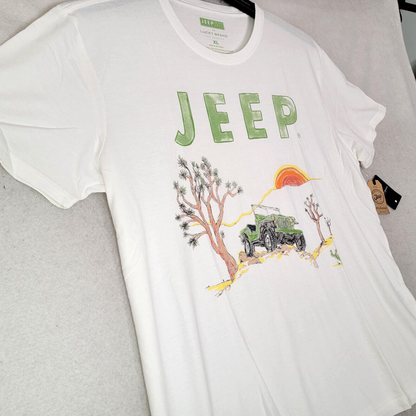 Lucky Brand JEEP SHIRT ADULT MENS EXTRA LARGE XL WHITE 1941 VINTAGE Willys NWT