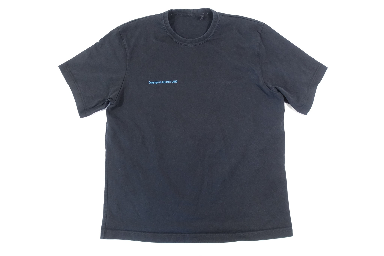 HELMUT LANG BLACK BLUE XL PROMO BRANDS LOGO TEE TSHIRT MENS PREOWNED