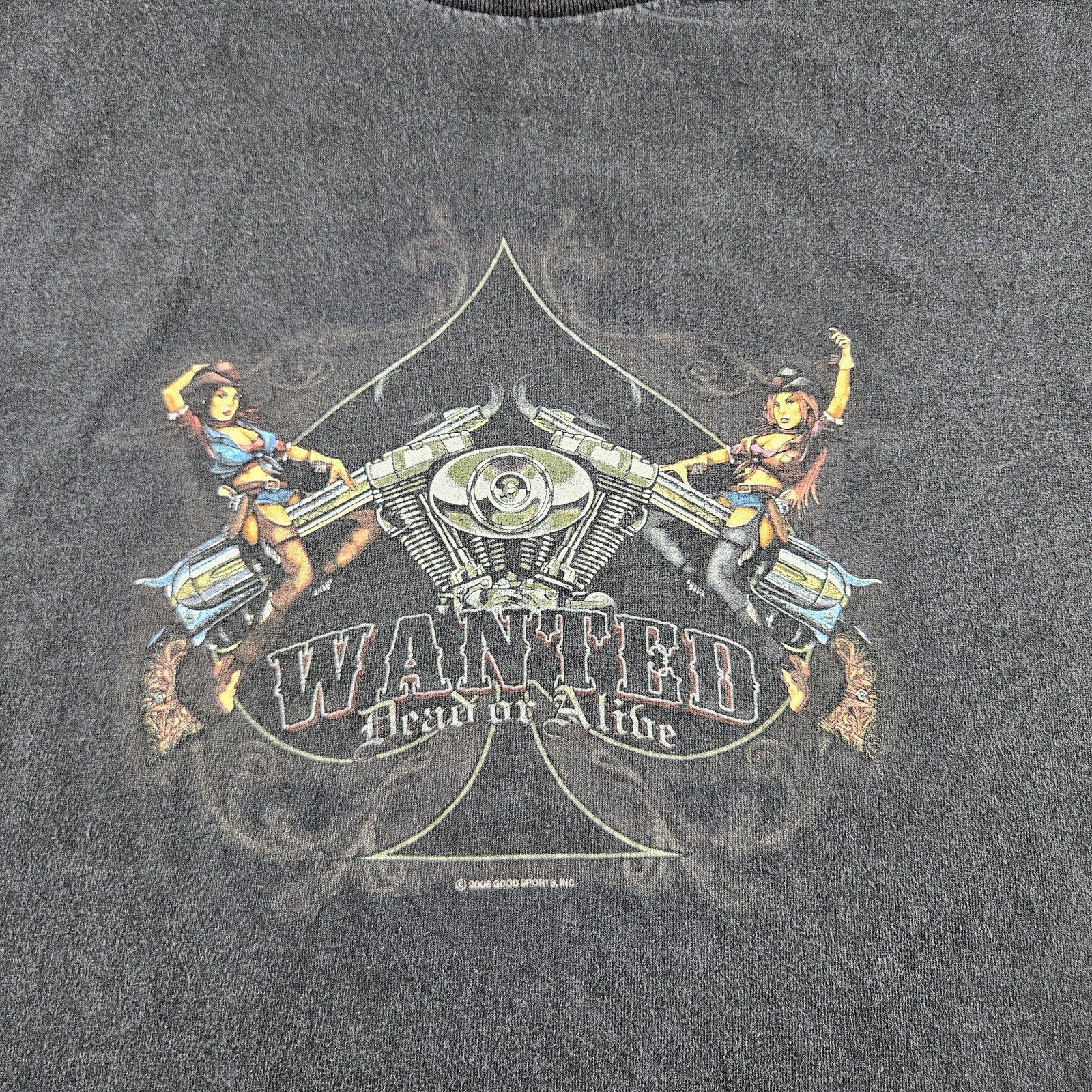 Rockys Motorcycle Parts Shirt Mens XL Black Long Sleeve Biker Cowgirl Graphic