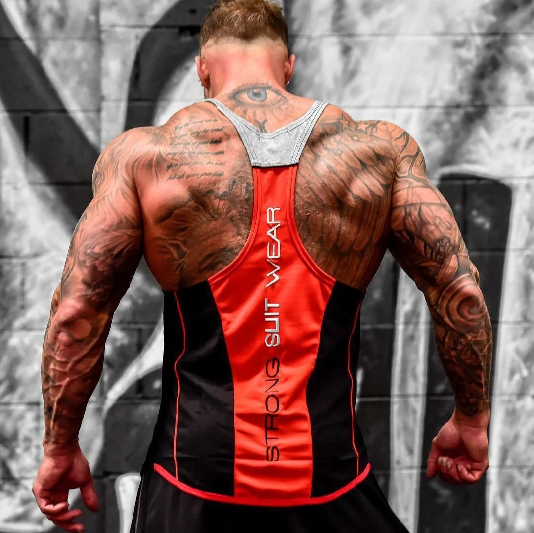 Men’s Gym Tank Top Muscle Shirt Sleeveless T Shirt Workout Fitness Training Tee
