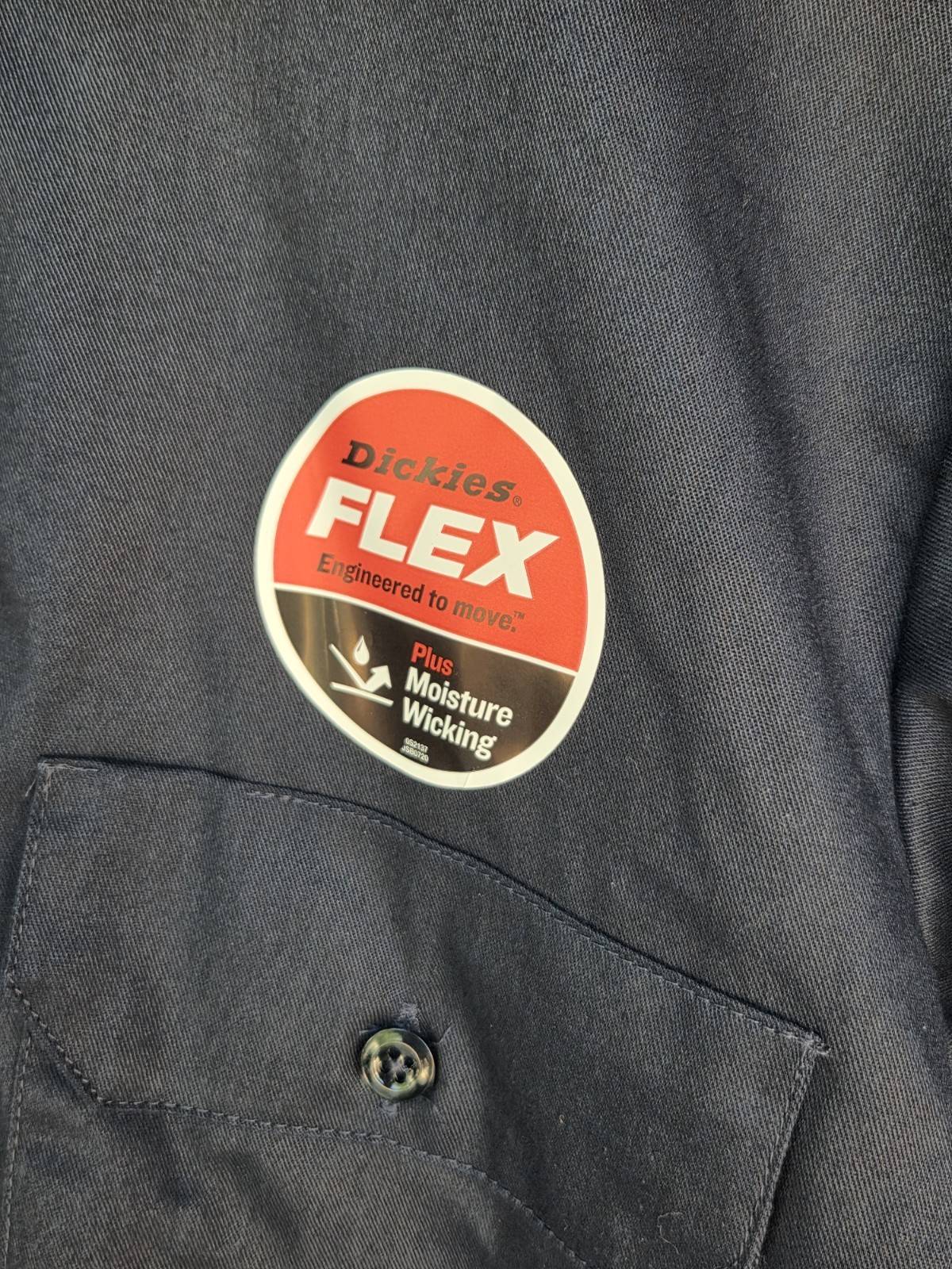 Dickies FLEX Relaxed Fit Button Short Sleeve Work Shirt Men’s Small Dark Navy