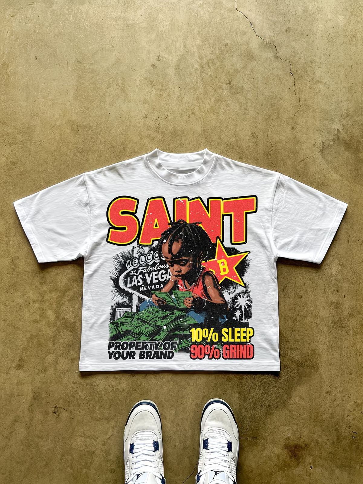 Men’s Las Vegas Print T-Shirt – “Sin Vegas” Graphic Crew Neck Tee, Lightweight B