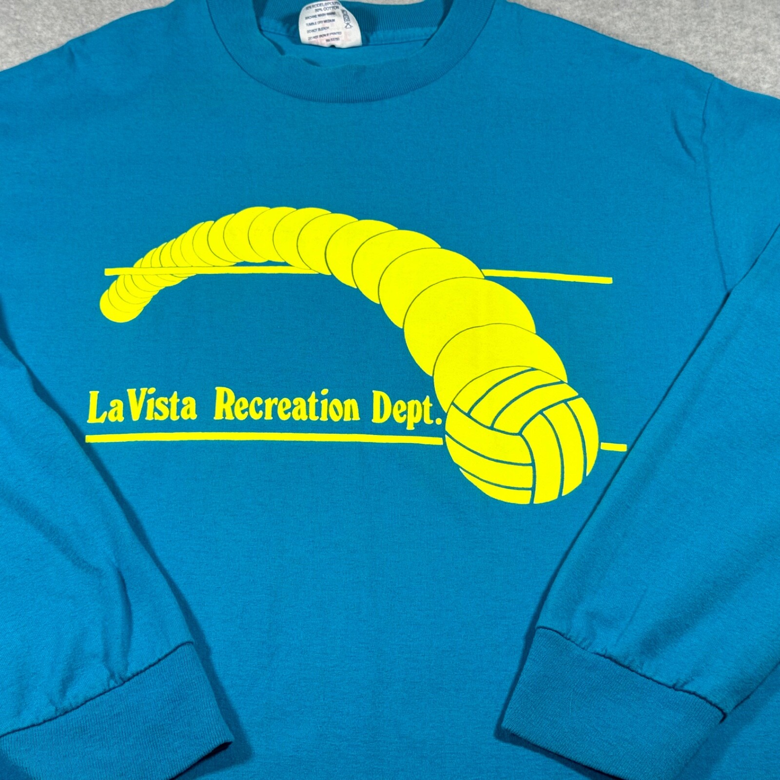 Vintage La Vista Nebraska Shirt Adult Medium Turquoise Recreation Sports Mens