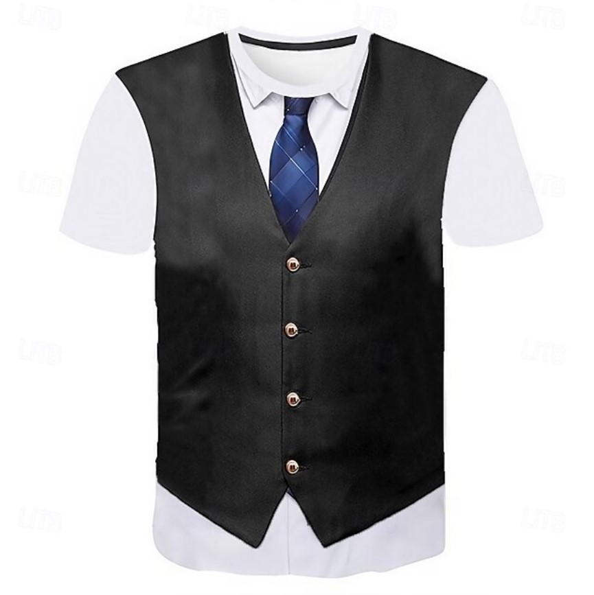 Men’s Graphic Abstract 3D T Shirt Short Sleeve T shirt Round Neck Shirt Streetwe