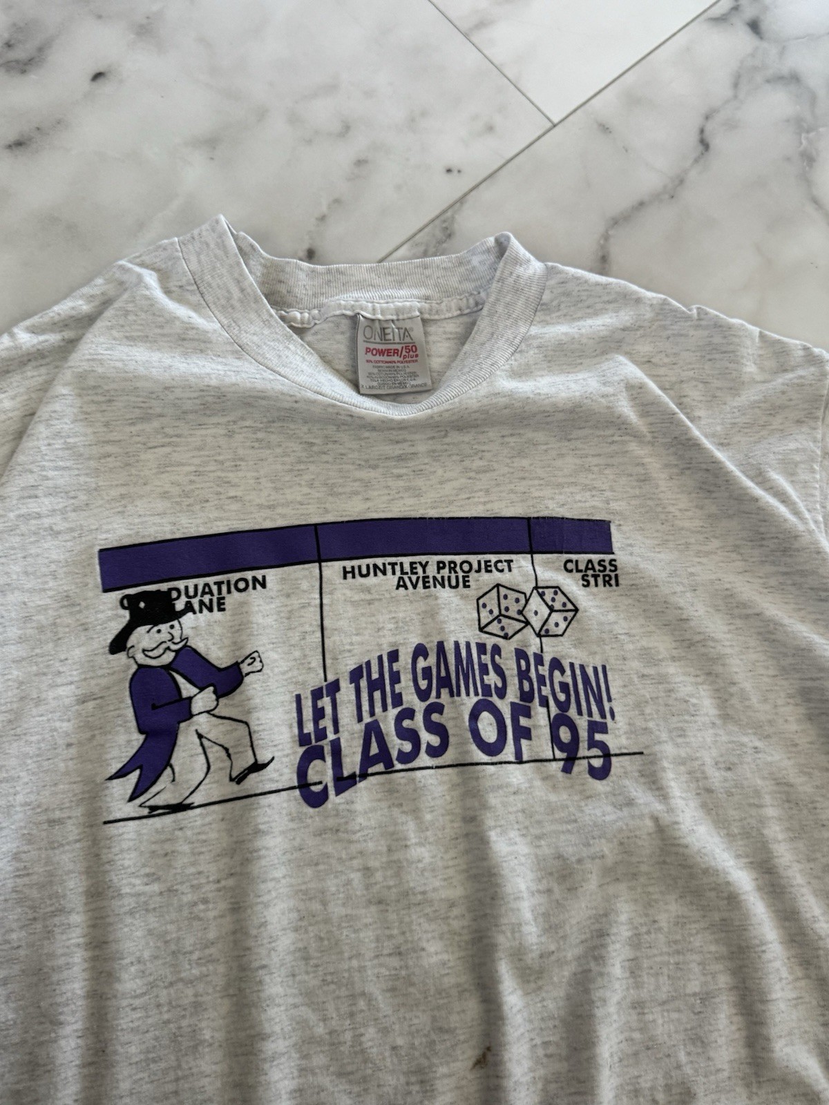 Men’s Graduation T Shirt Size Large Monopoly Design Short Sleeve