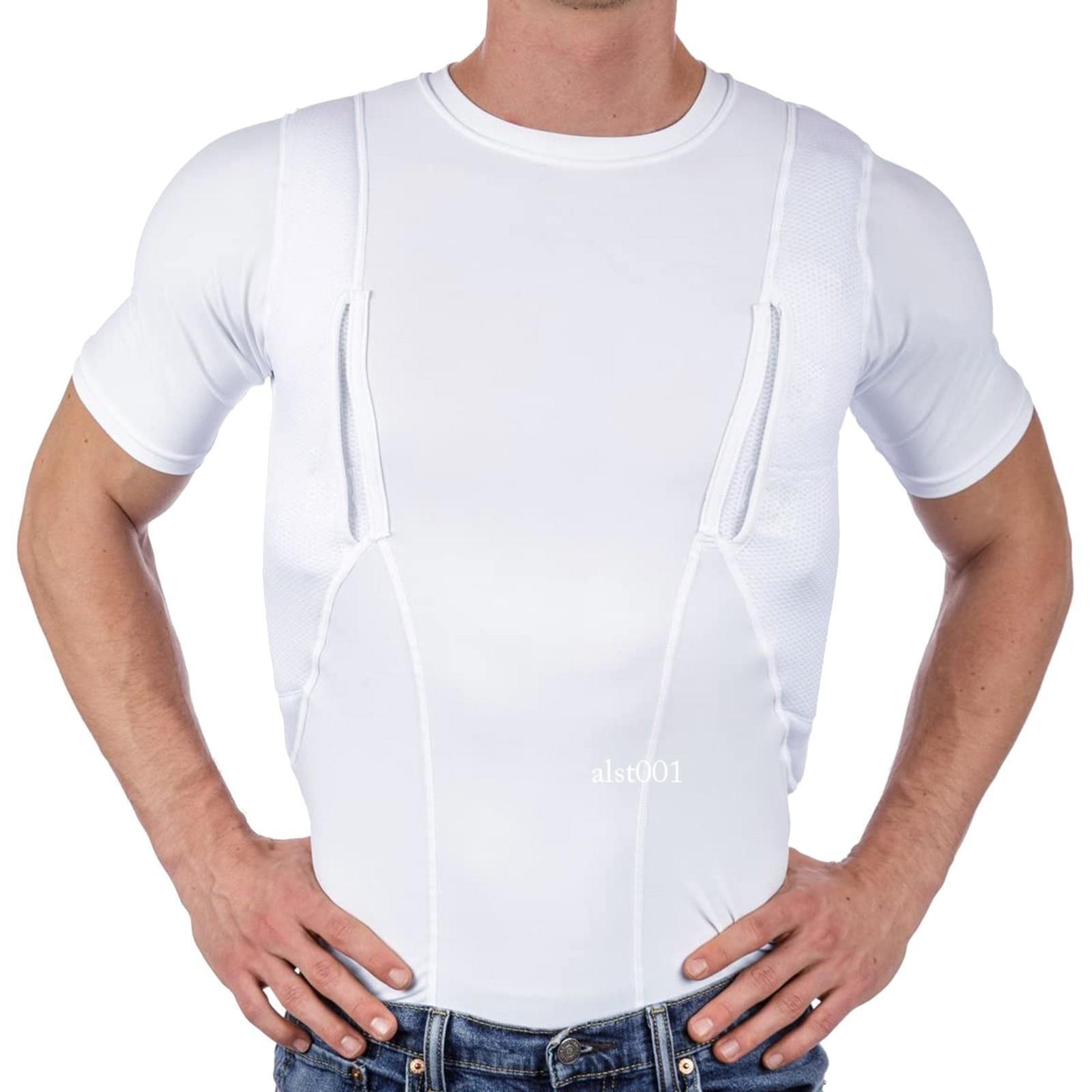 Men’s T-shirt Explosive Unisex Concealed Holster High Shirt Tops Tactical Casual