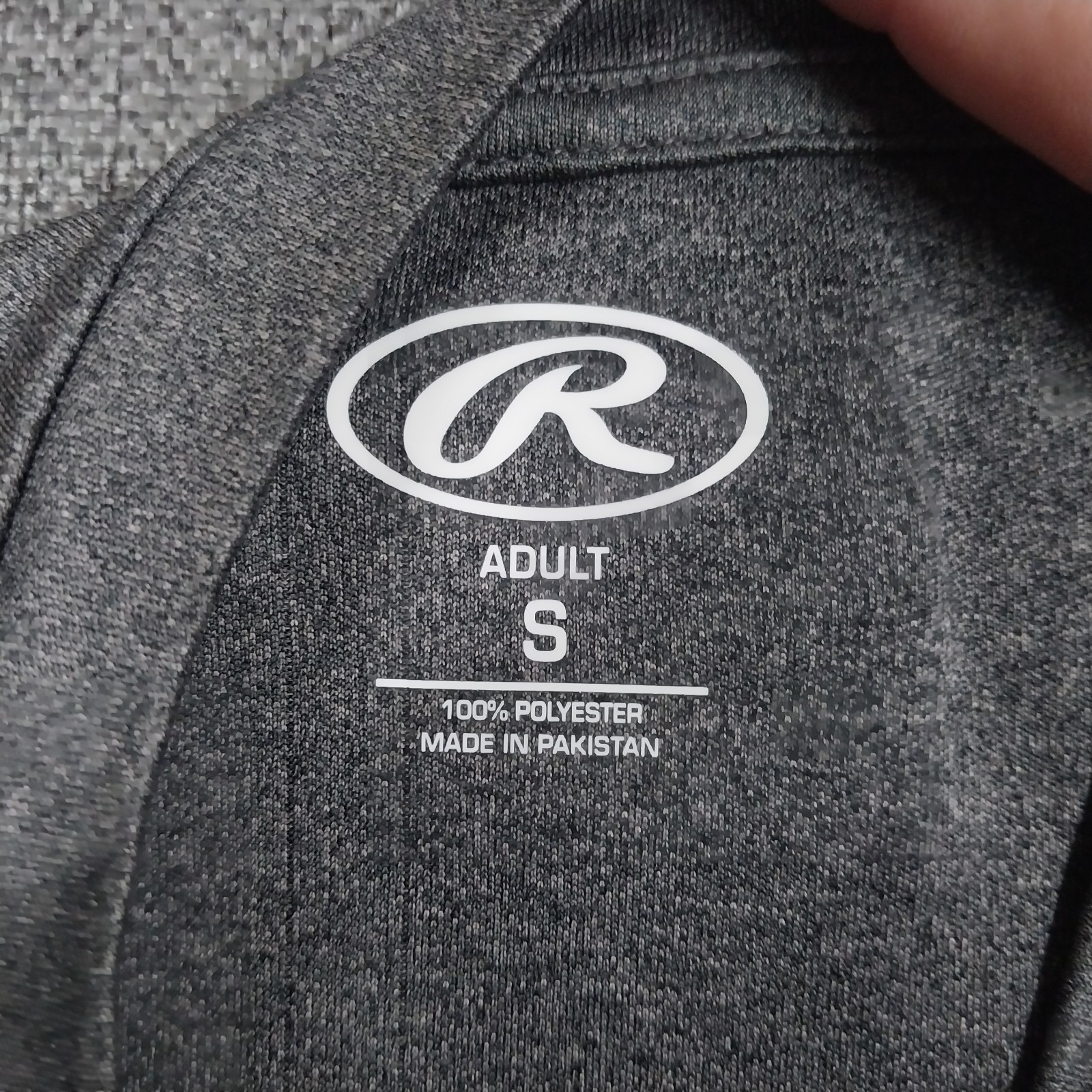 Rawlings Baseball Raglan Performance T Shirt Small Gray