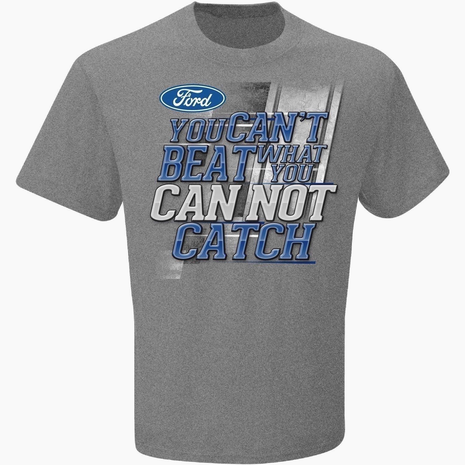 FORD MUSTANG YOU CAN’T BEAT WHAT YOU CAN NOT CATCH GREY TEE SHIRT BOSS MACH 1 GT
