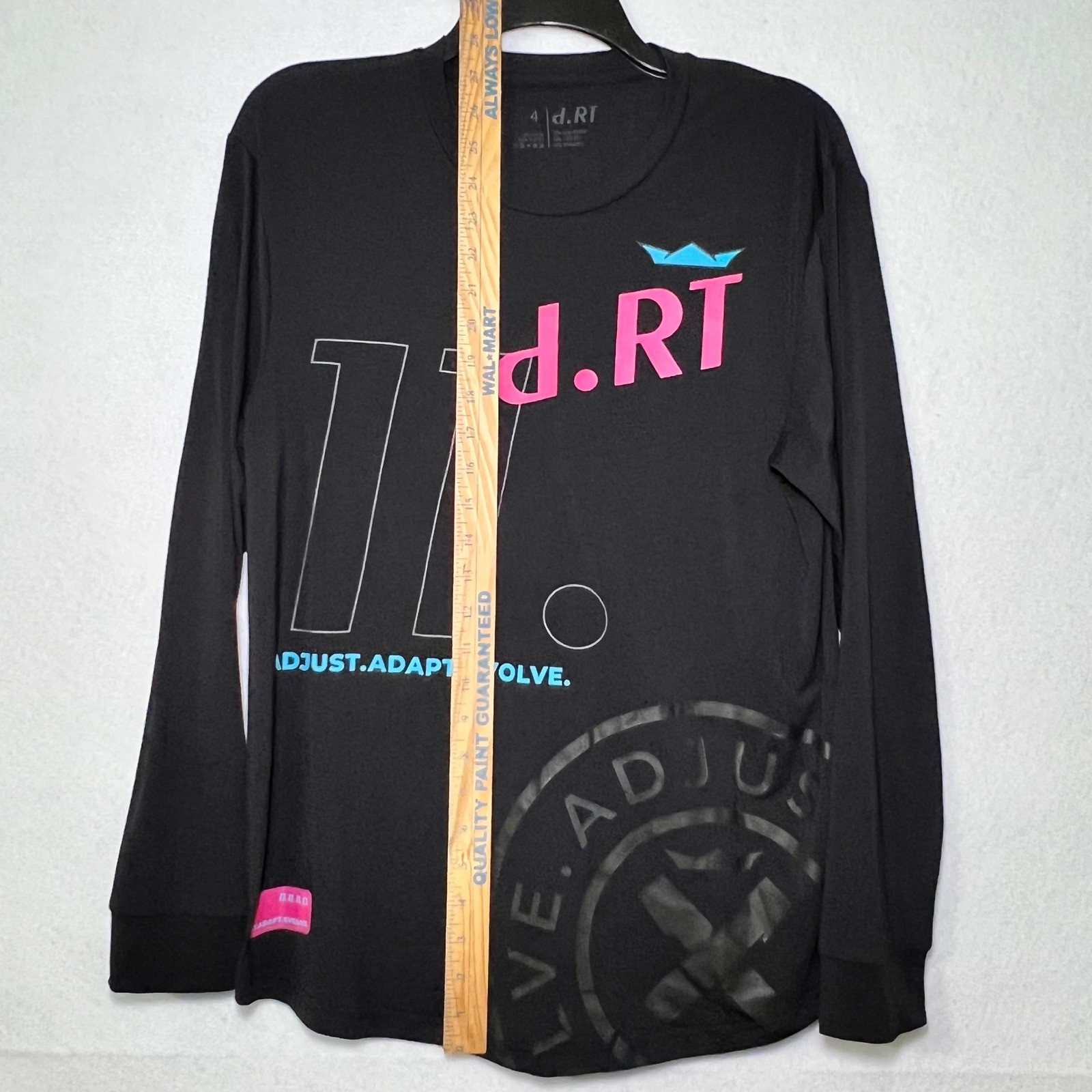 d.RT Adjust Adapt Evolve Men CyberPunk Y2K Street Black Long Sleeve Tee Size 4