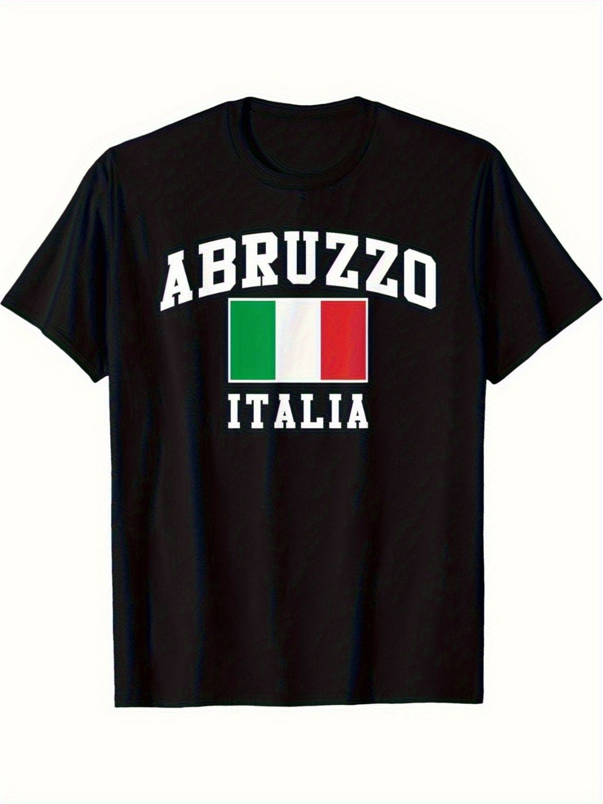 Mens Abruzzo Italy Region T Shirt Italian Flag Graphic Crew Neck Casual Tee