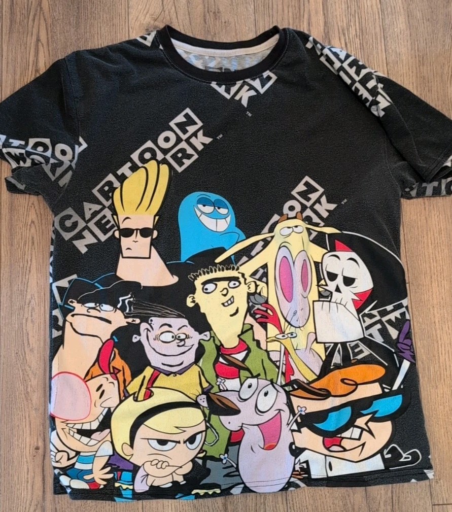 Cartoon Network All Over Character Graphic Print T Shirt Medium
