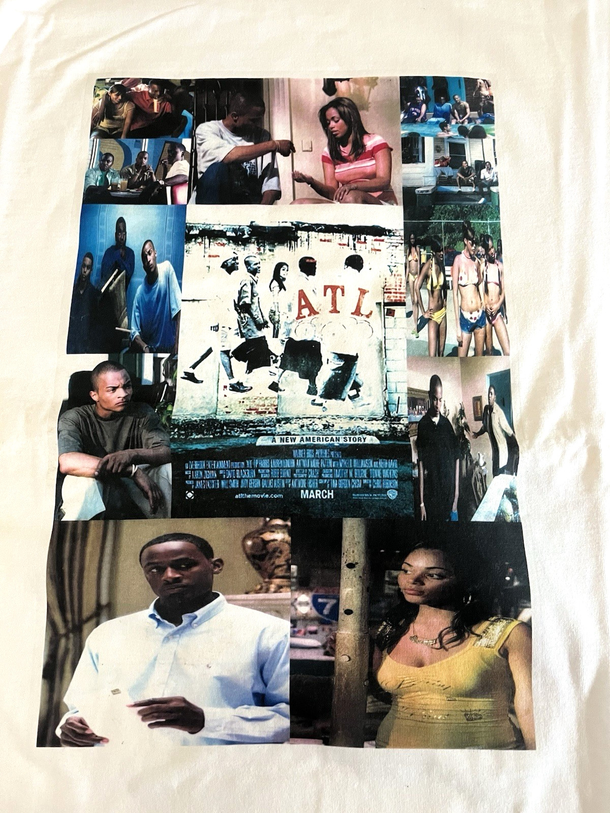 Vintage 2006 ATL Film Motion Picture Movie Bootleg White Heavy Shirt Moss XL TI