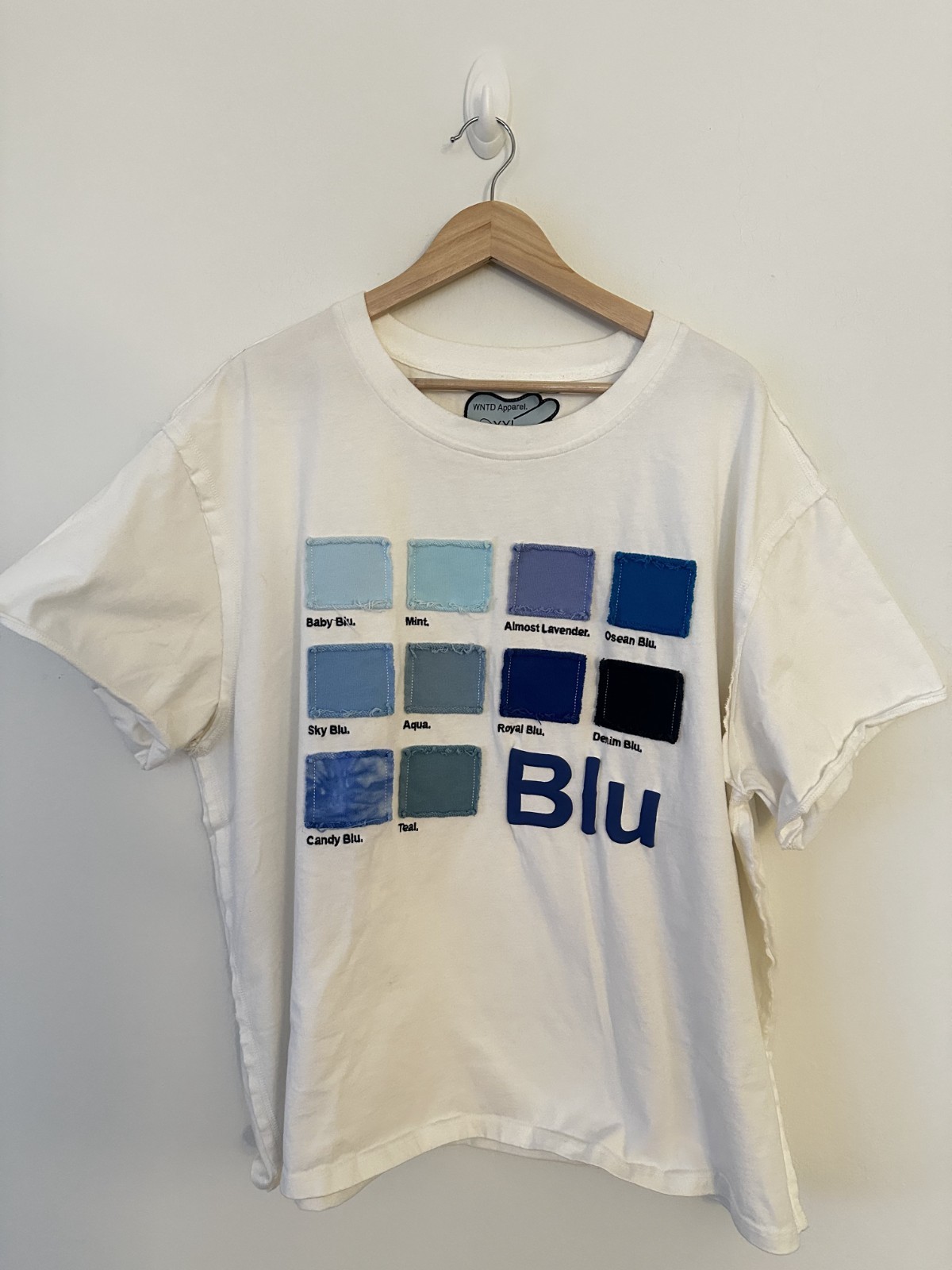 Blu Boy WNTD Apparel Blue Pantone Patch T- shirt XXL Box FIt Designer