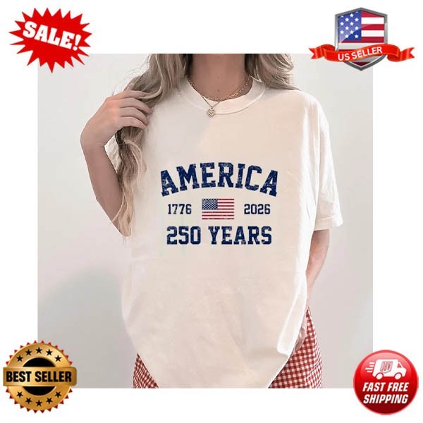 Patriotic 250 Years 1776 2026 4th July 250th Anniversary USA T-Shirt
