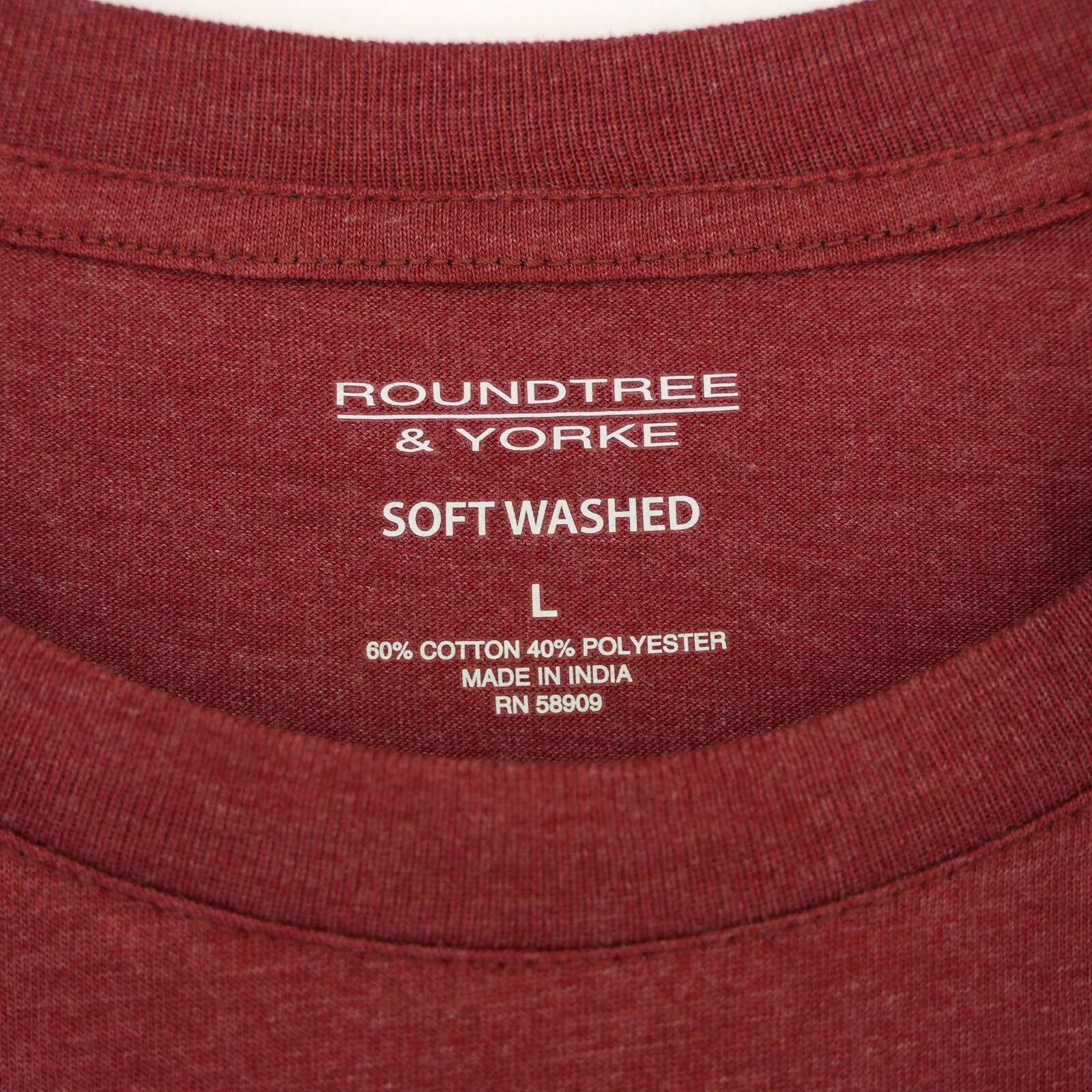 Roundtree & Yorke Men’s Short-Sleeve Shirt L Red Heather Soft-Washed NWT