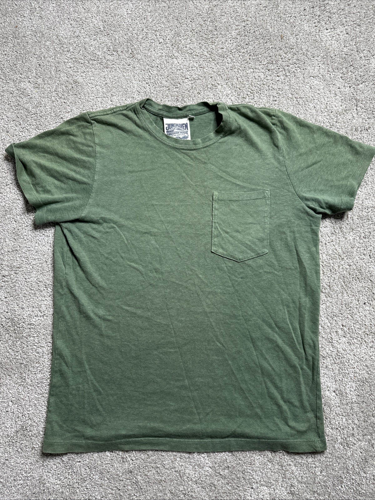 Jungmaven Pocket Tee Shirt Green Hemp Organic Cotton Men’s Sz S American Made