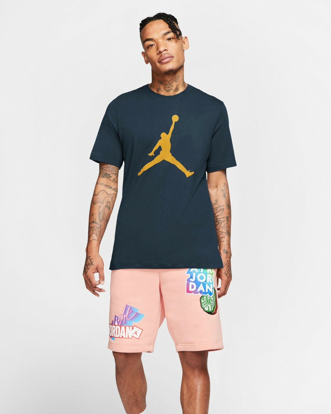 Nike Air Jordan Jumpman Logo Mens T-Shirt Green Multi Size Sportswear Top