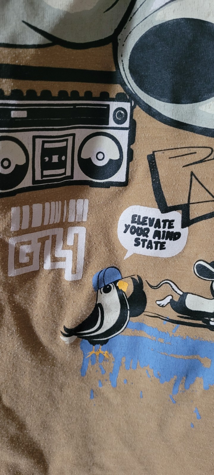 GTL4 Men’s T-Shirt Size Large Good Things Last Brown Psycho Bear Money Bag Cute
