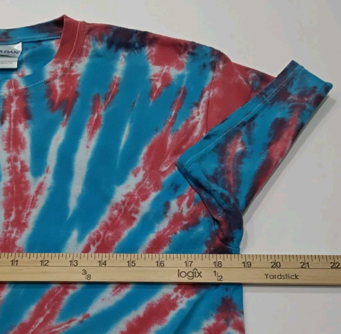 New Tie Dye Men’s Medium T-Shirt Blue Red Adult Multicolor Summer Spider