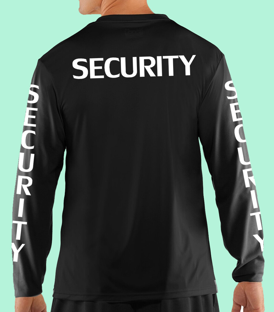 T-Shirt, Long Sleeve, Business Professional, Security, Sleeve Print, Cotton