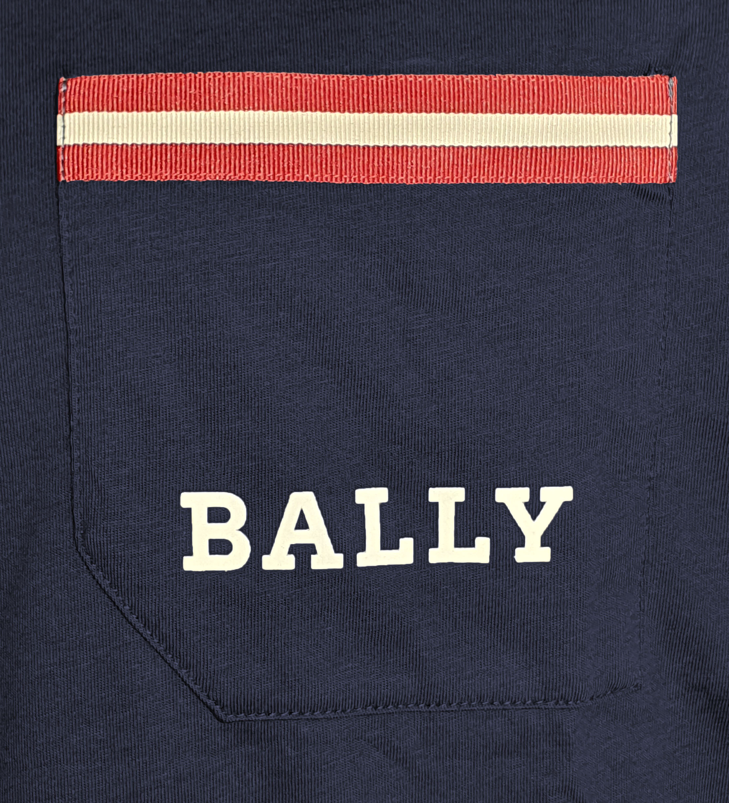 Bally 6233731 Men’s Navy Blue 100% Cotton Pocket T-Shirt MSRP $300
