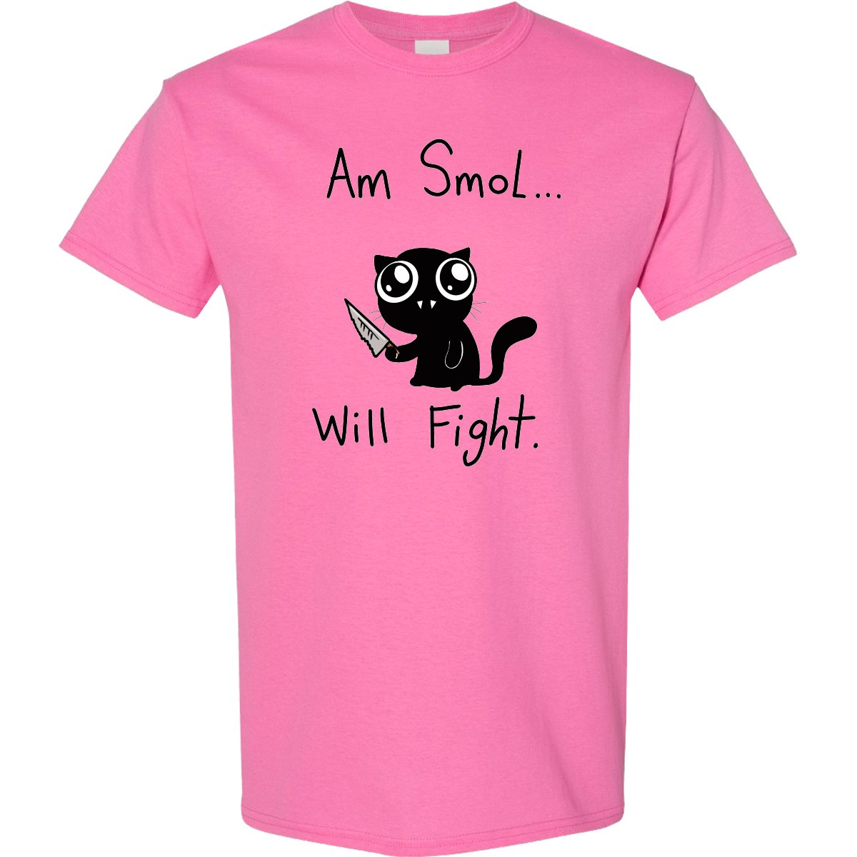 Inktastic Am Smol Will Fight T-Shirt Cat Black Emi Boz Goth Mens Clothing Tees