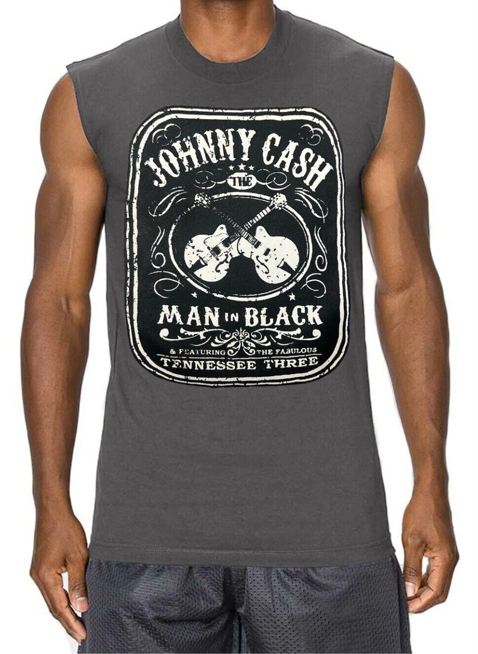 JOHNNY CASH ROCK Band Black Muscle Shirt