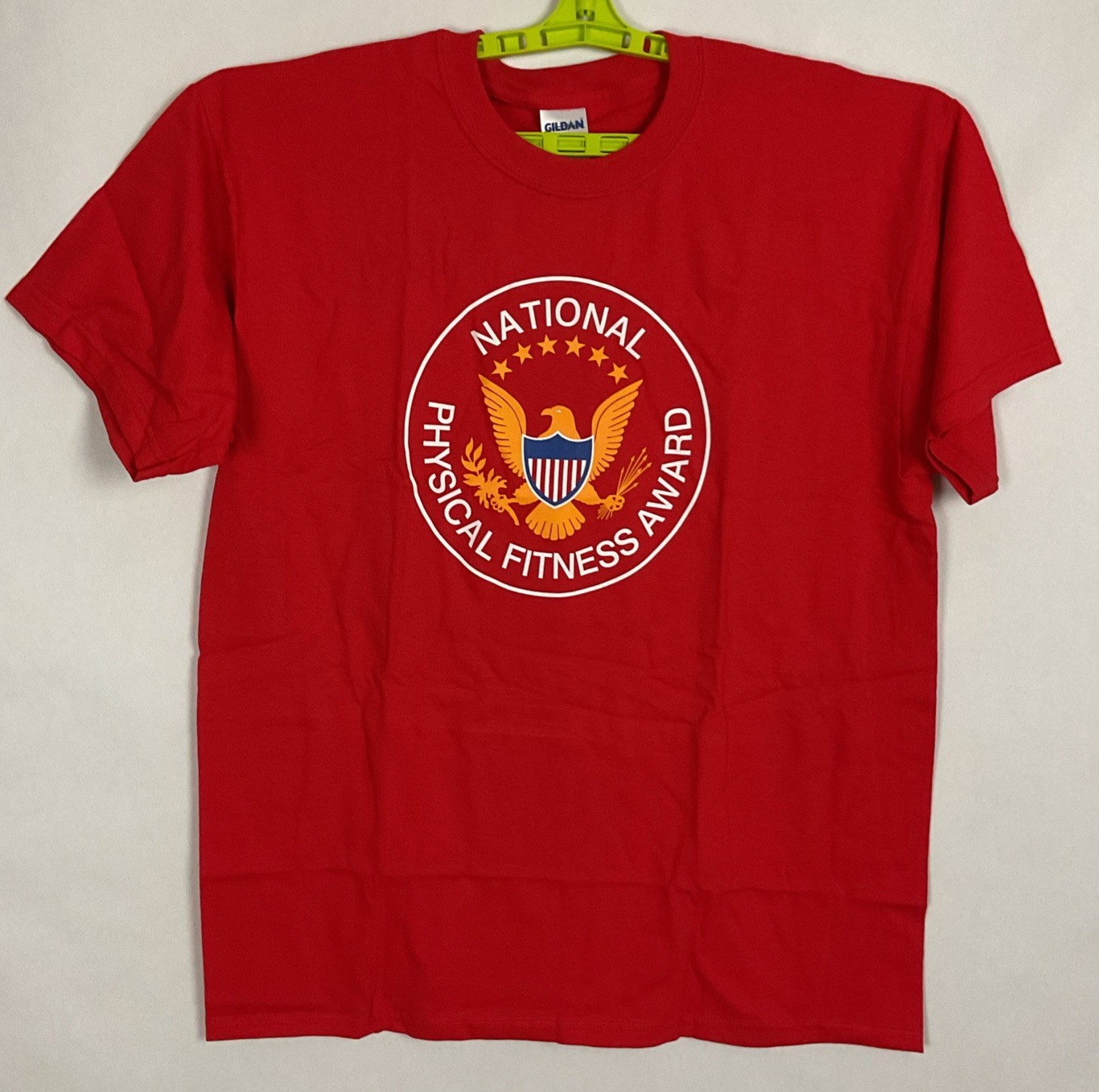 National Physical Fitness Tshirt Size Large Red Gilden Cotton Chest 44×29” New