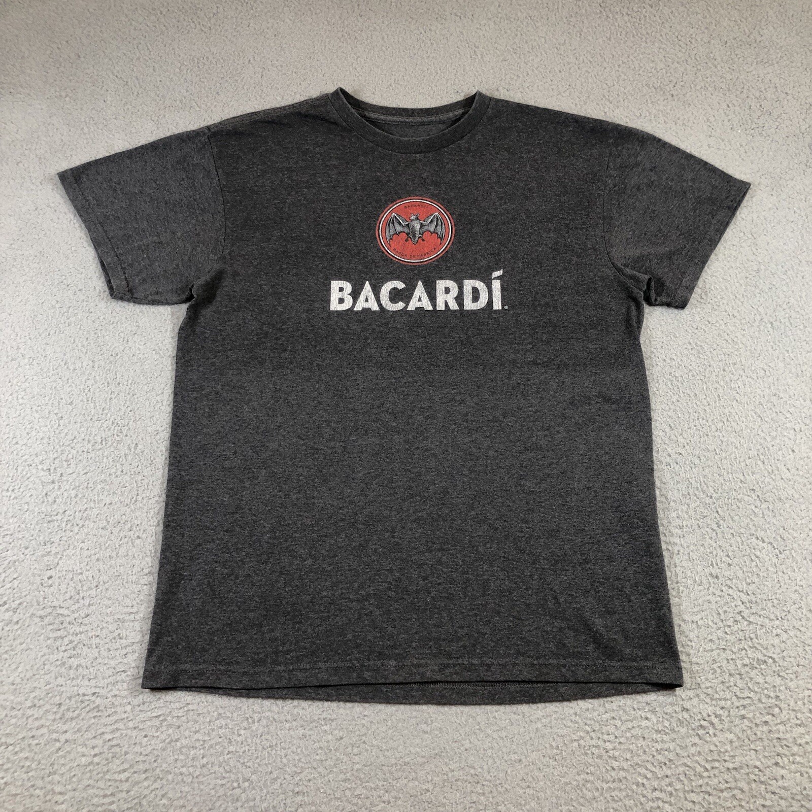 Bacardi T shirt mens M Gray Center Logo