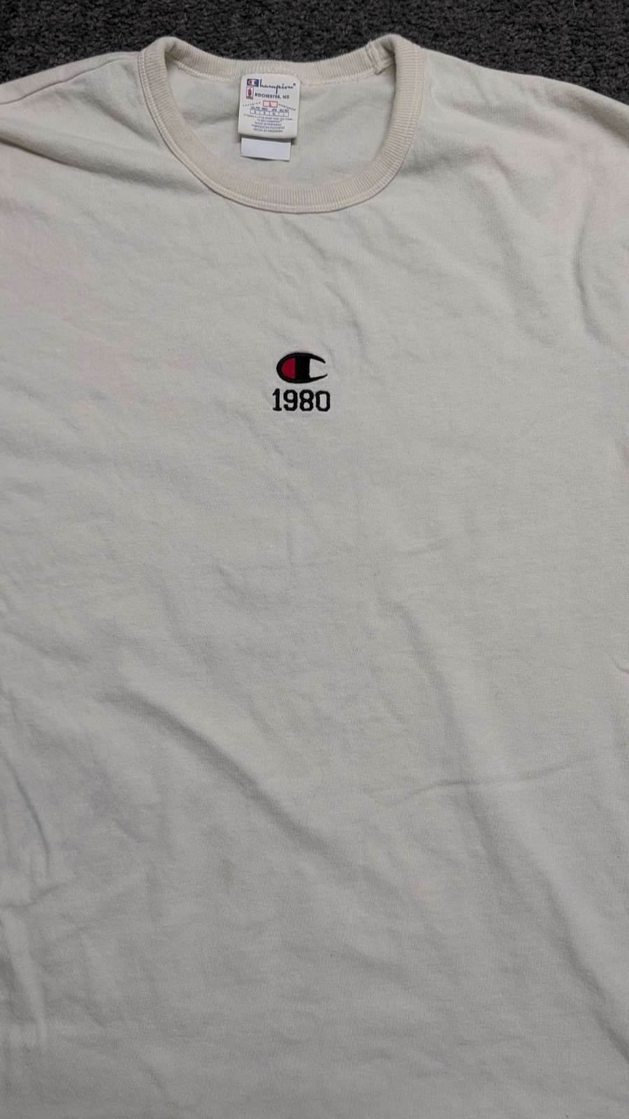Vintage Champion Shirt Large 80’s California Single Stitch White Rose Casual