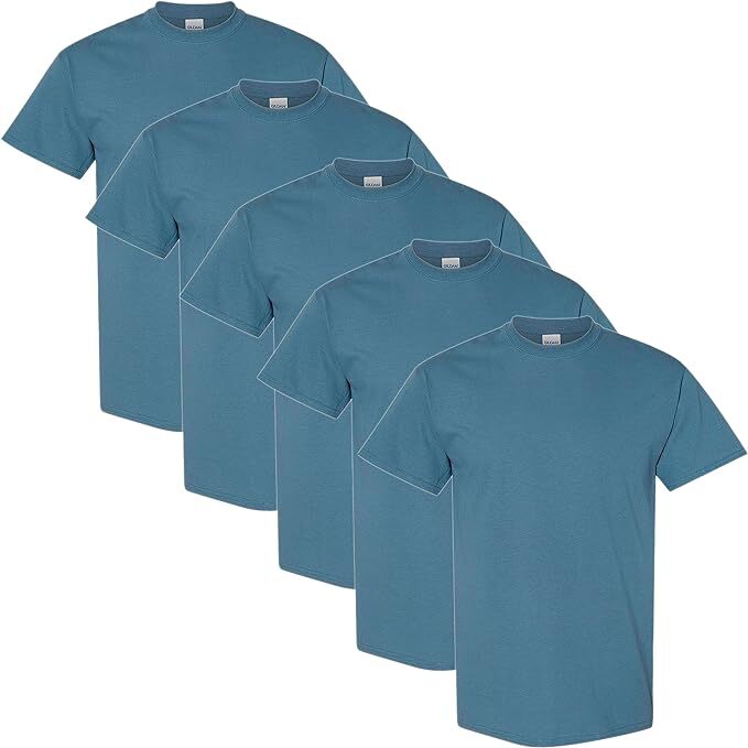 Gildan (5-pack) Indigo Blue Solid Ultra Cotton Short Sleeve Blank Tee T-Shirt
