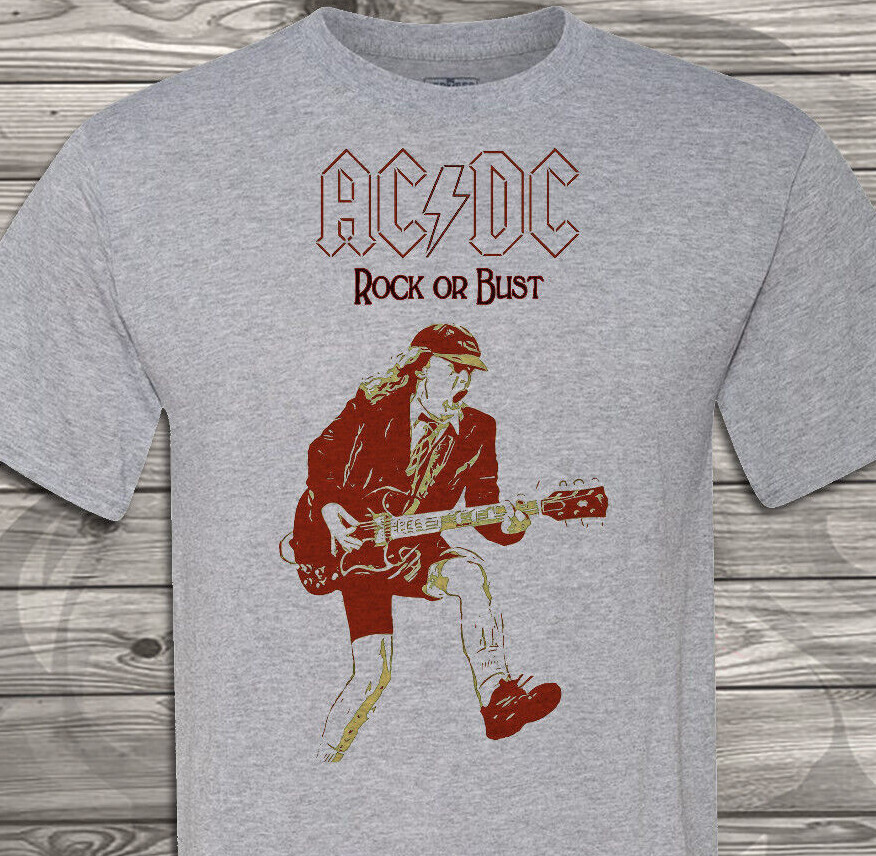 AC/DC Faces – Rock Or Bust – Short Sleeve Tee – Fast Ship