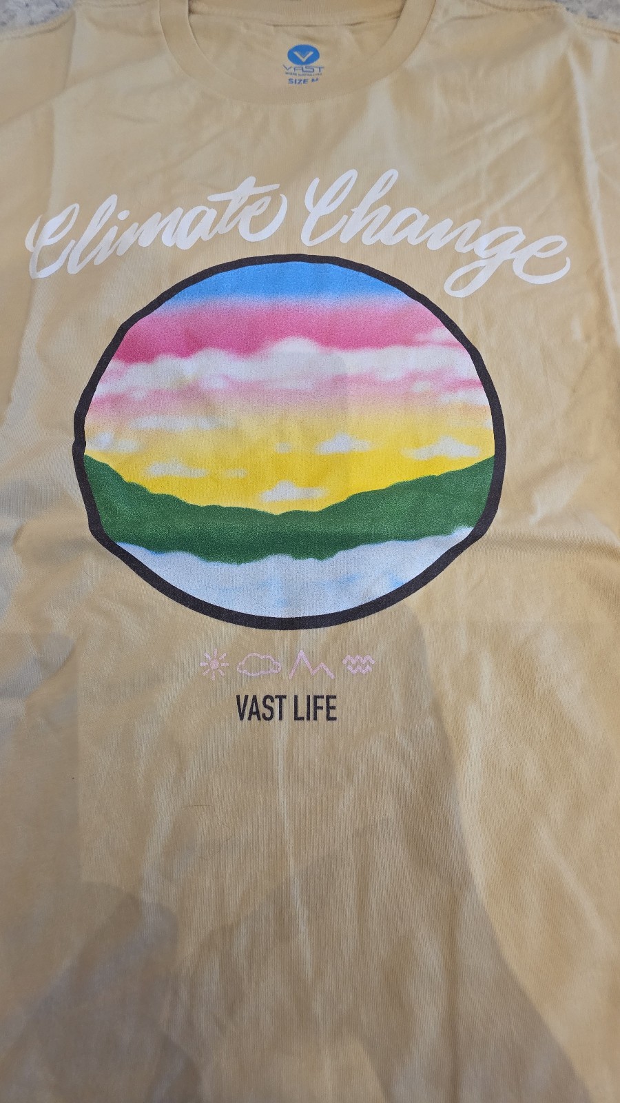 Vast Life – Men’s – Climate Change – 100% Cotton T-Shirt Size: Medium NWT