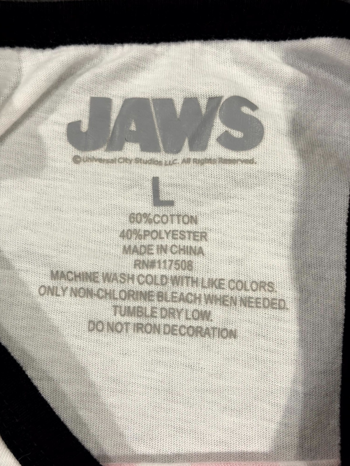 Jaws Tank Top Mens Large White Shark 1975 Swimmer Horror Adventure Film Graphic