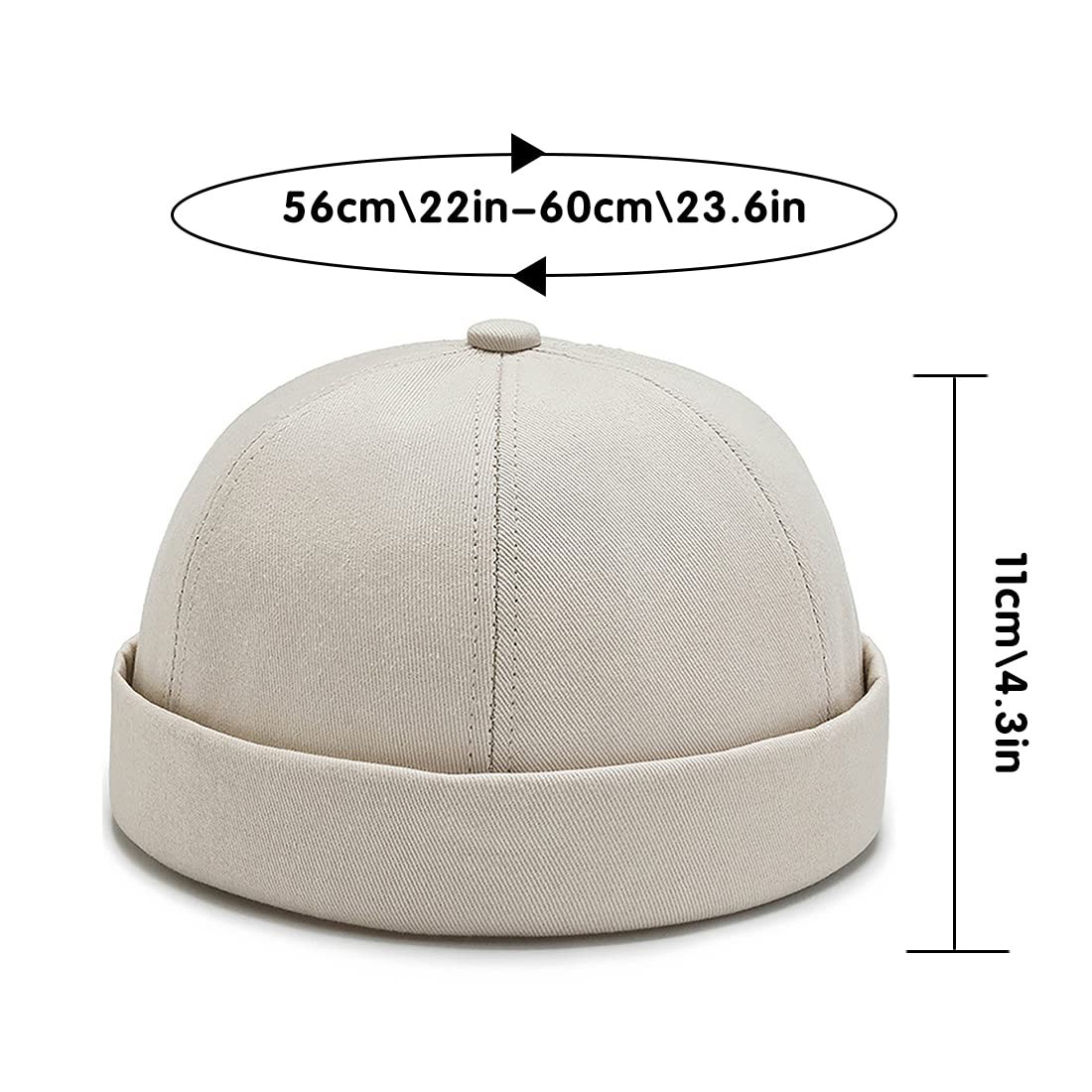Adjustable Cotton Brimless Docker Cap Street Sailor Skullcap Beanie Hat