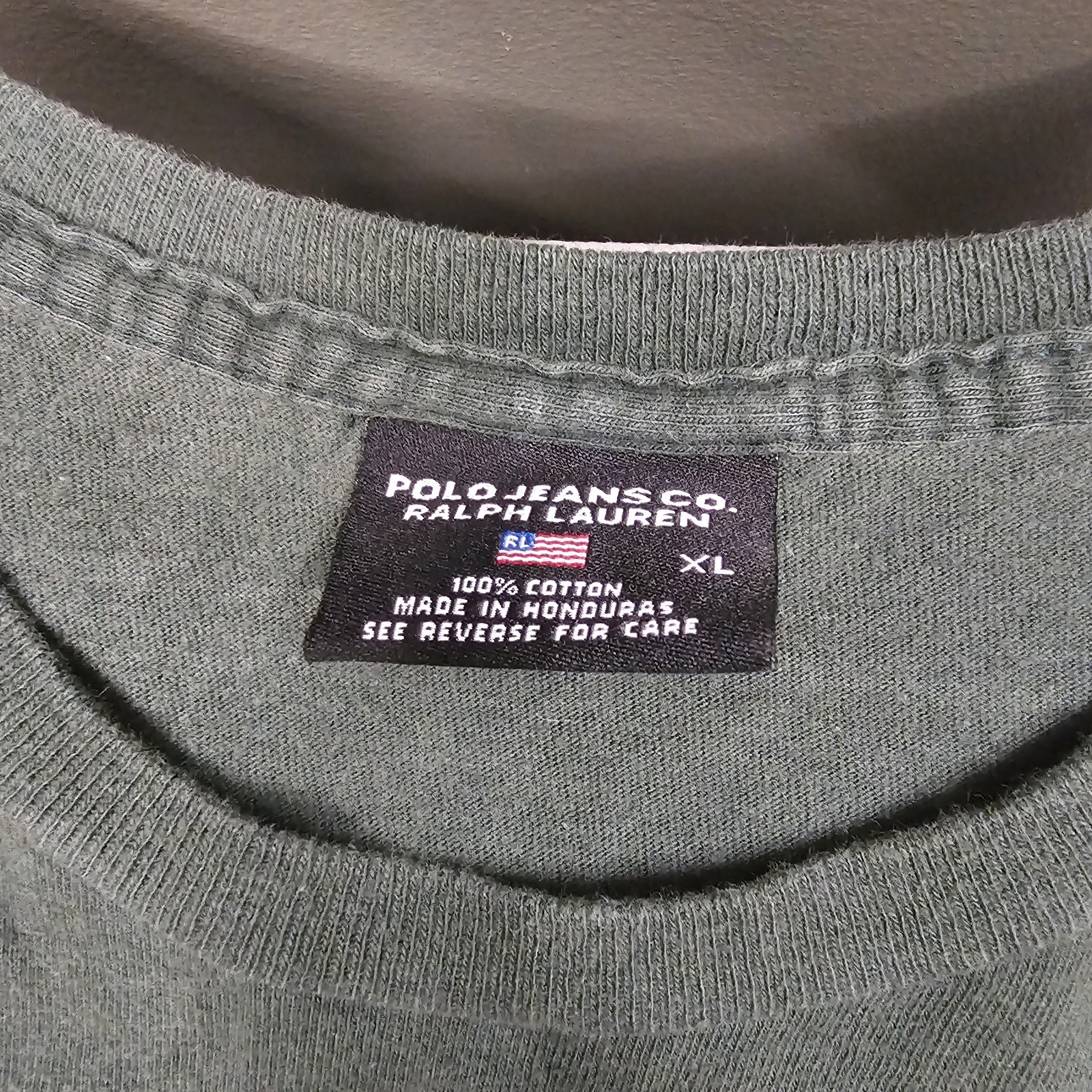 Vintage Polo Jeans Co Tshirt Ralph Lauren Green 90s Y2K Preppy Retro Classic