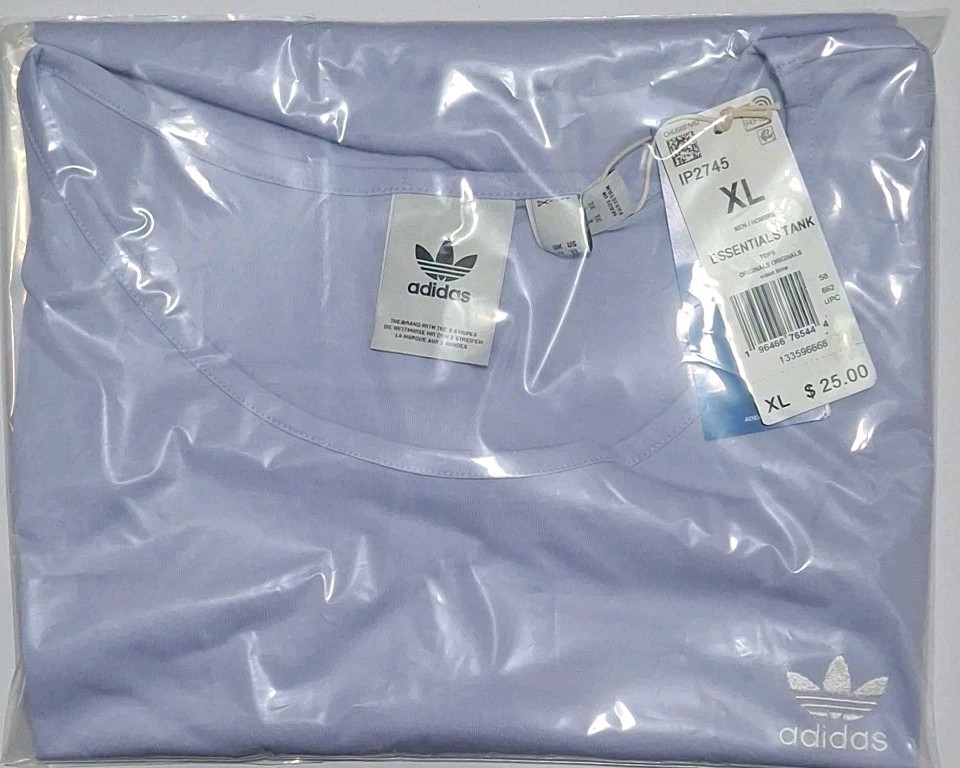 Adidas Originals Trefoil Mens’ XL IP2745 Essentials Tank Top, Violet Tone
