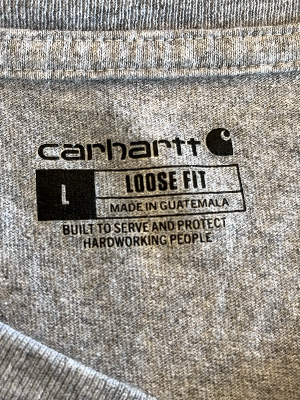 Carhartt Henley T Shirt Pocket Tee Mens Large Loose Fit Short Sleeve Gray K84