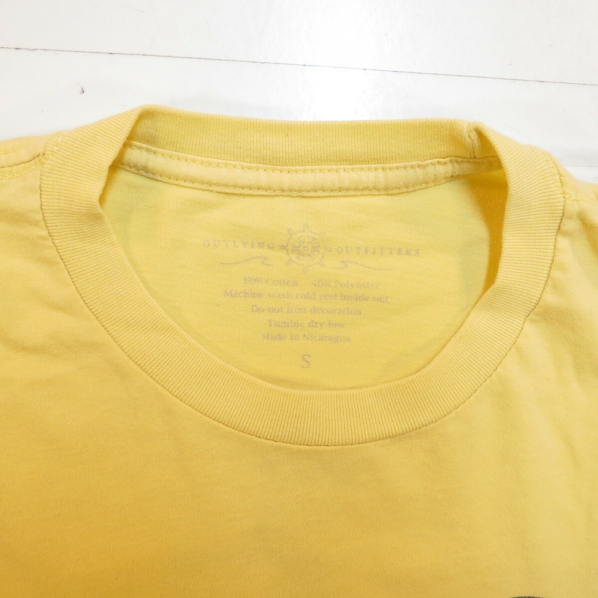 OUTLYING OUTFITTERS PIRATE SHIP BAHAMA TEE T SHIRT Mens S Yellow