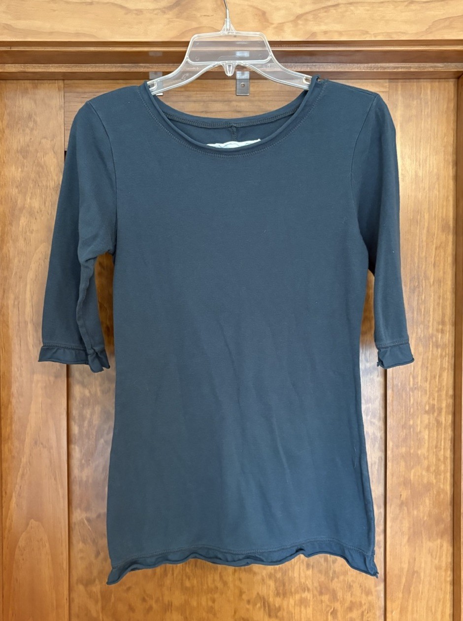 Alabama Chanin Scoop neck, 3/4 sleeve Shirt, Women’s Medium
