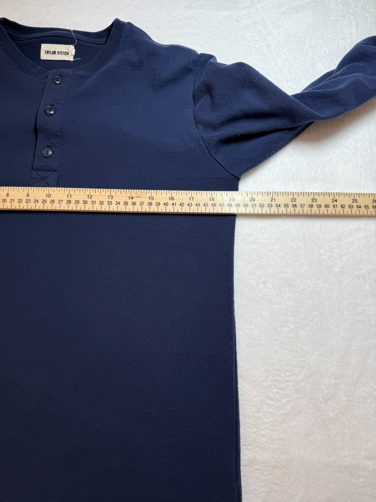Taylor Stitch Shirt 38 Small Natural the Heavy Bag Henley Long Pullover