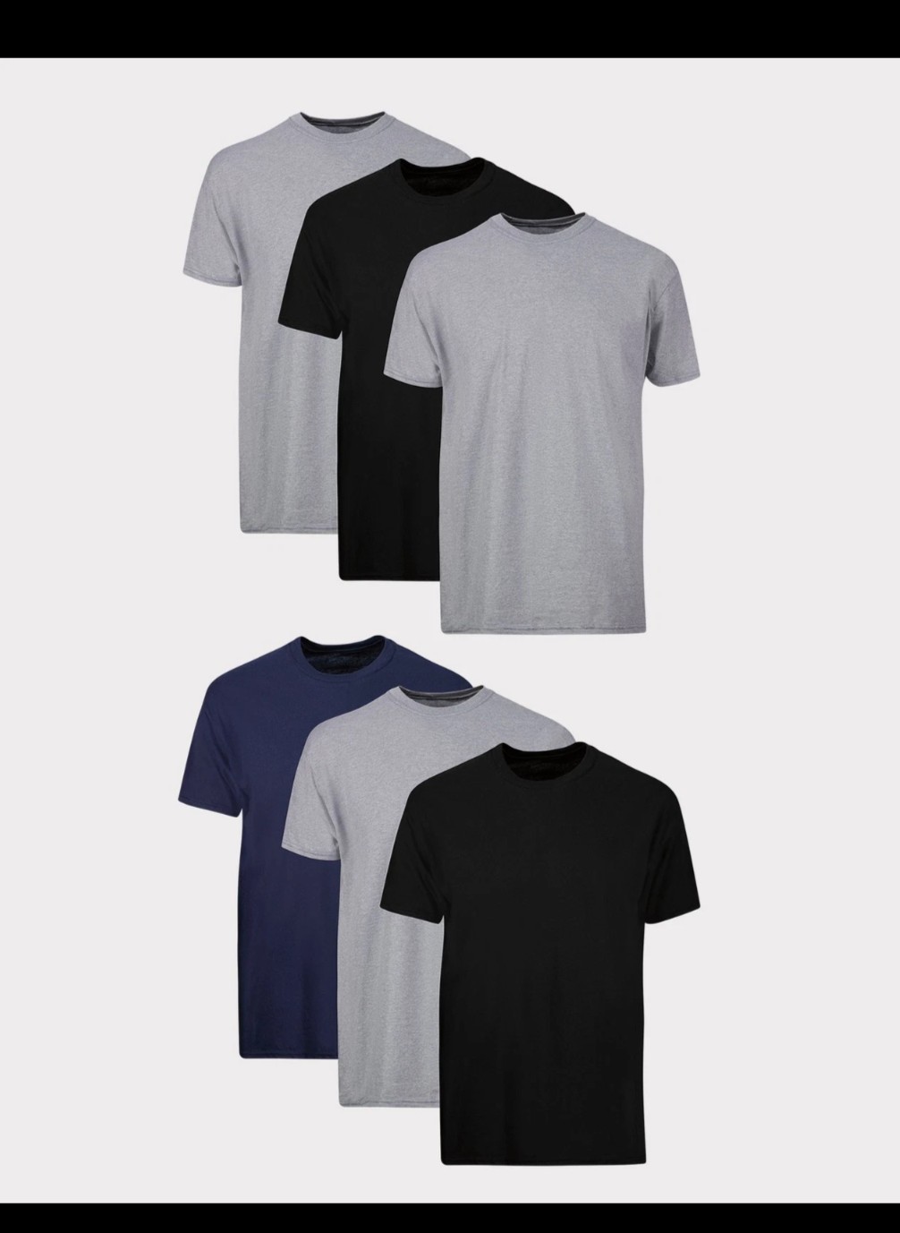 Hanes T-Shirt 6-Pack Men’s ComfortSoft TAGLESS Crewneck Short Sleeve Tee Value