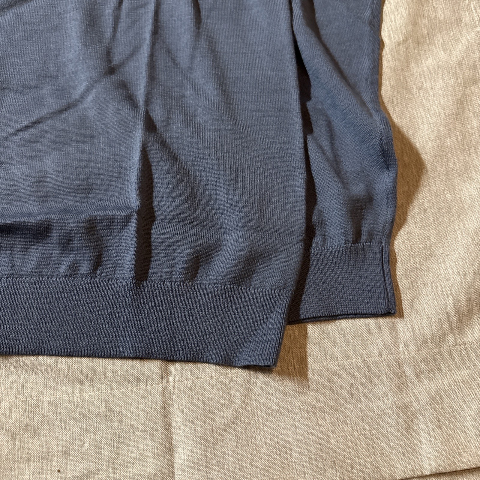 Extra Fine Merino Wool Polo In AirfoceBlue XL-Brand Tailored Athlete