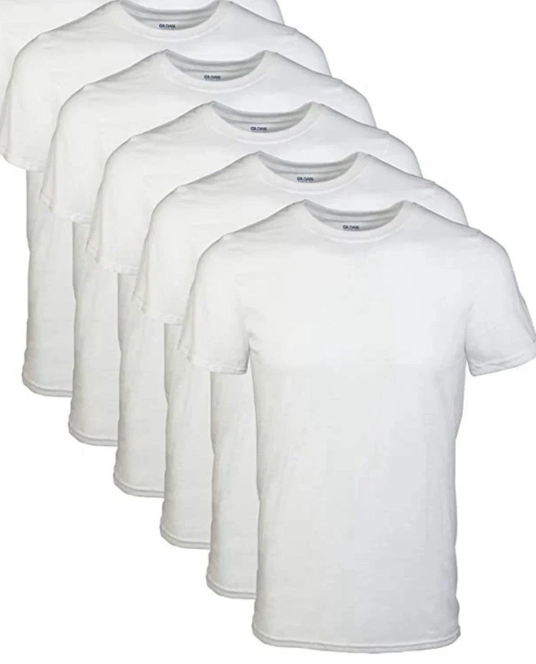 Gildan Adult Short Sleeve Crew White T-Shirt | 5 Pack | Sz XL | Preshrunk Cotton