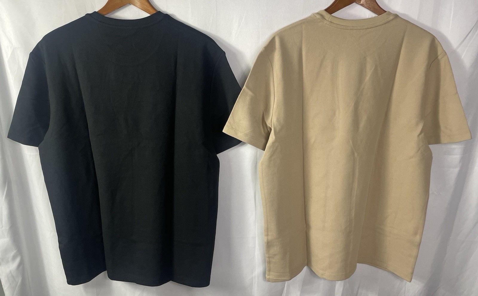Calvin Klein Men’s Lot of 2 Size LARGE Black & Tan Waffle Tees NWT
